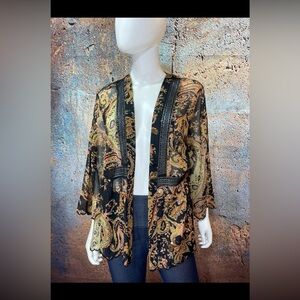 NWOT Soft Surroundings Paisley Sheer Open Front Blouse